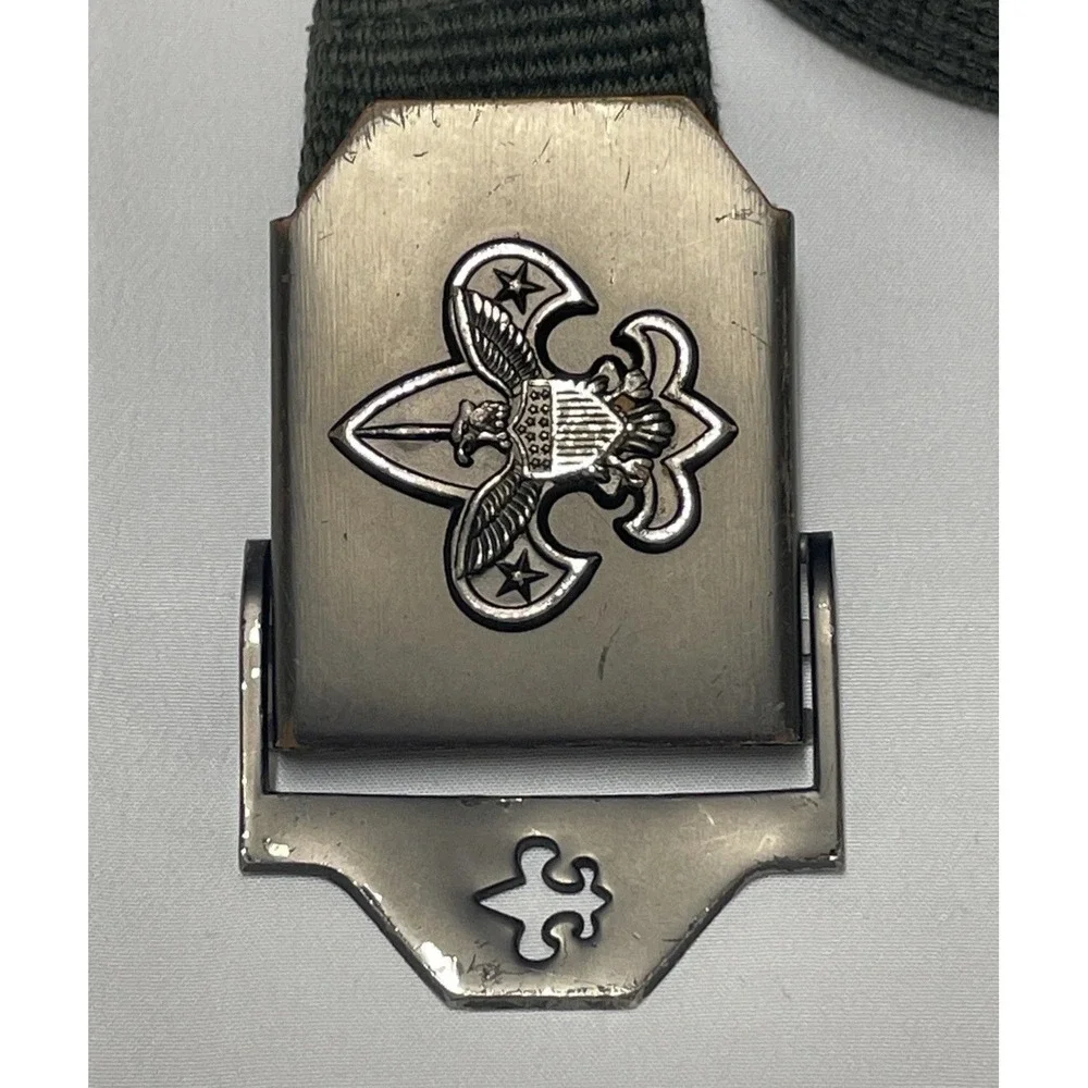 Vintage Boy Scouts of America BSA Military Green‎ Canvas Belt 42